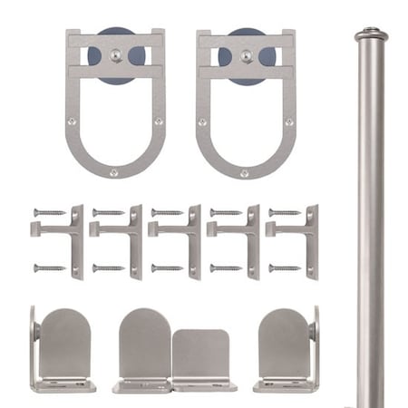 Satin Nickel 96 In Horseshoe Sliding Door Hardware